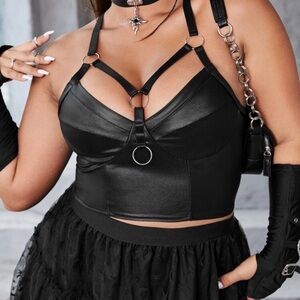 Black Strappy Crop Top